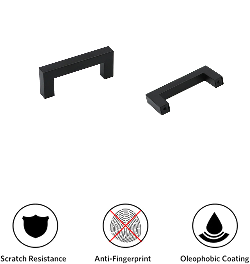 10 Pack 2.75 Inch Center to Center Matte Black Cabinet Handles Stainless Steel Drawer Pulls