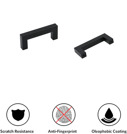 10 Pack 2.75 Inch Center to Center Matte Black Cabinet Handles Stainless Steel Drawer Pulls