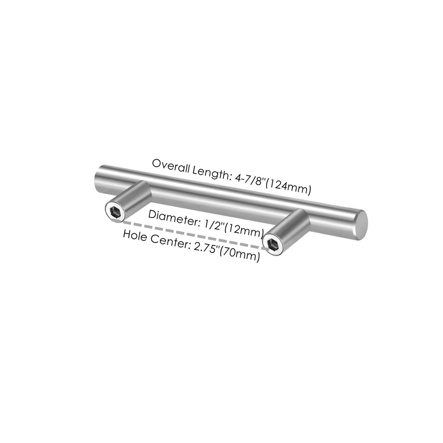 2.75"(70mm) Center to Center Custom Door Hardware and Handles (4-7/8" Length，2.75" Custom Hole Center)