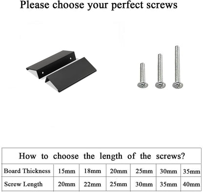 Modern Finger Edge Pulls Tab Pull 102mm/4" Length Finger Drawer Pulls (Black)