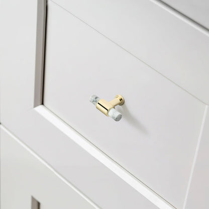 Modern Marble Finish Drawer Pulls，Knobs & Handles，White Marble Pattern Print - Marble Finish Series - Hole Centers(Knob，3.75"，5"，7.5")