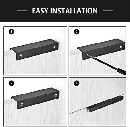 Black Back Mount Finger Edge Pulls，Aluminum Hidden Handle Concealed Tab Pulls for Home Kitchen Living Room Door Drawer Cabinet