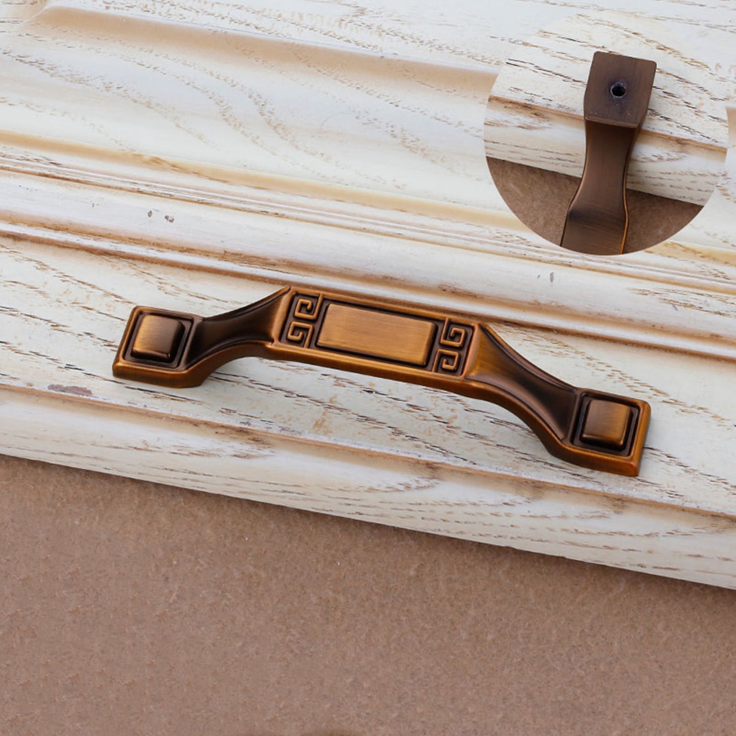 European Style Zinc Alloy Drawer Handles，Kitchen Cabinet Cupboard Door Pulls Furniture Hardware - (Color: Coffee)