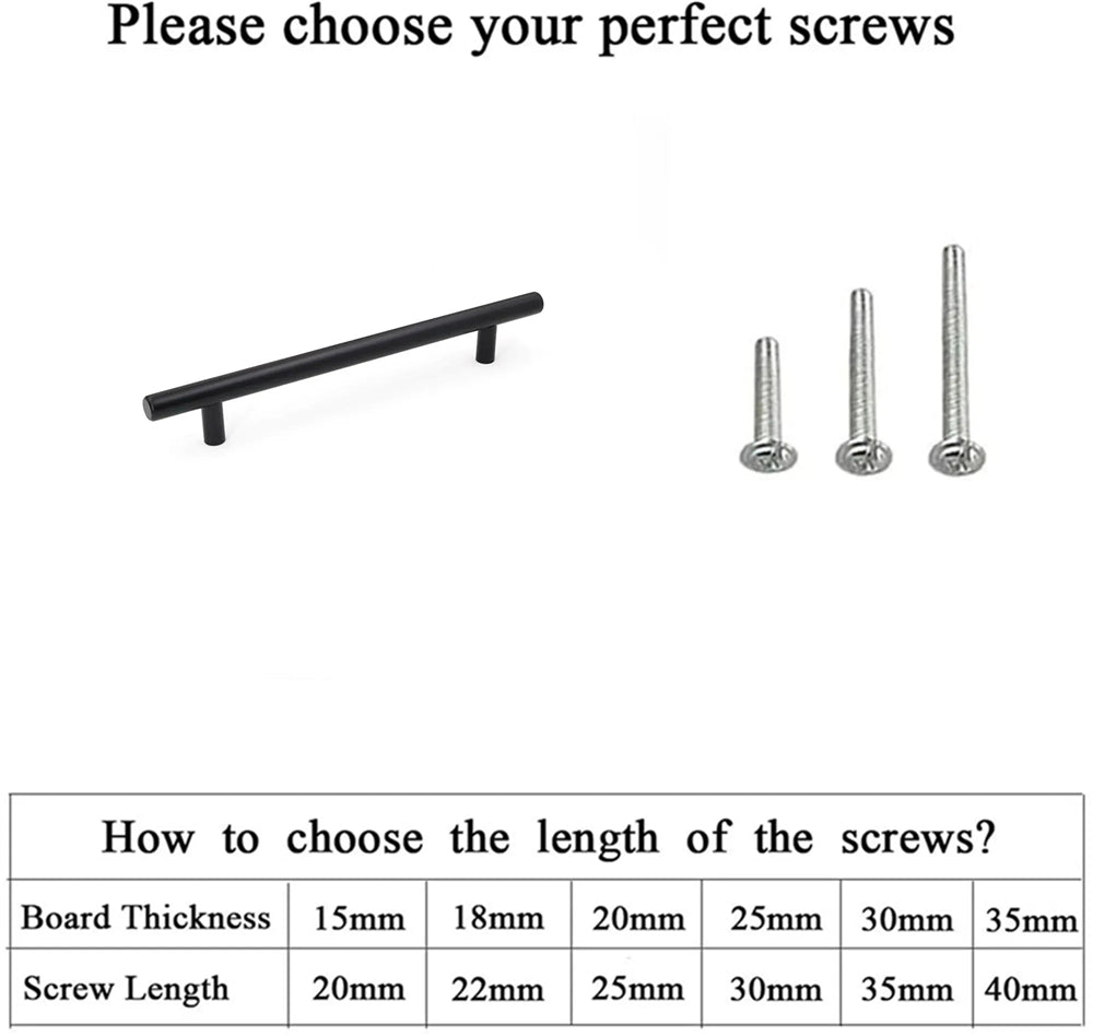 6"(152mm) Center To Center Matte Black Cabinet Pulls (8-1/2" Length，Black)