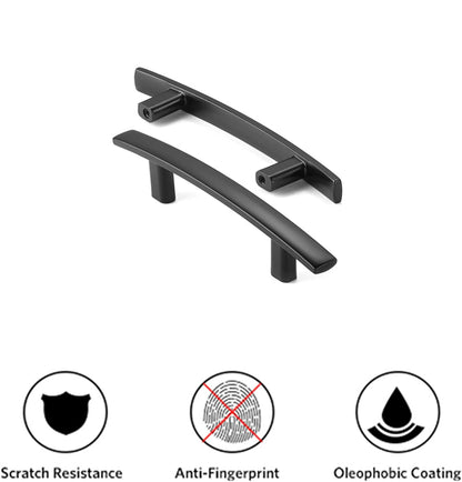 3 inch(Center to Center) Matte Black Kitchen Drawer Pulls Arch Cabinet Handles