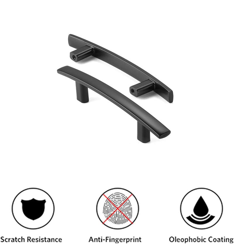 5 inch(Center To Center) Matte Black Kitchen Drawer Pulls Arch Cabinet Handles