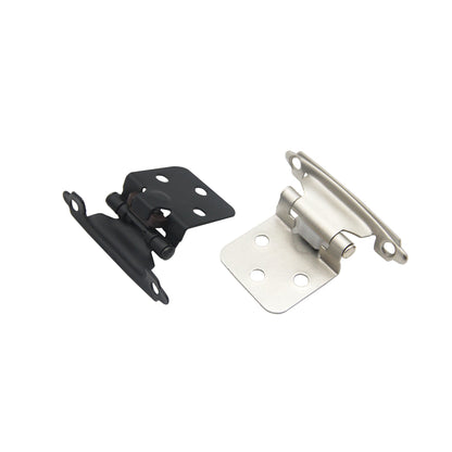 25 Pairs 3/8" Inset Black Cabinet Hinges，Self Closing Matte Black Hinges(25 Pairs - 50 Pcs)