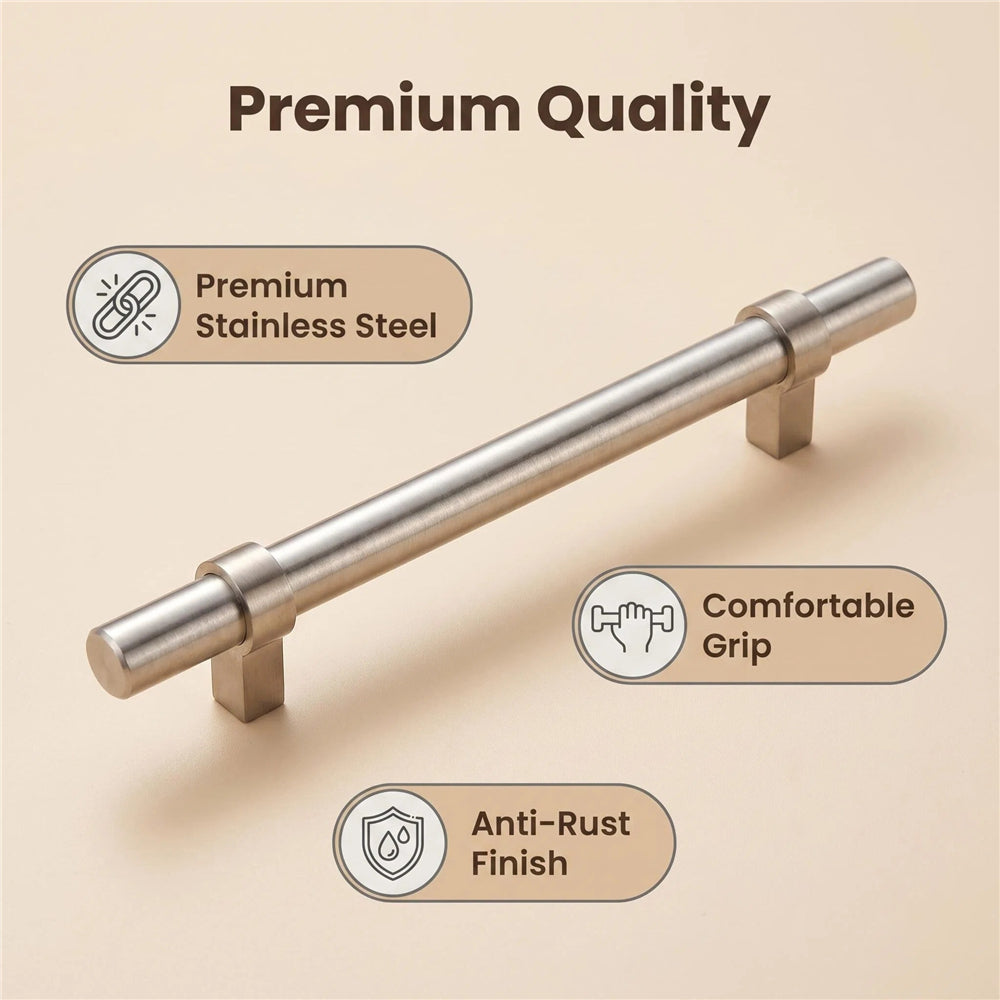 10 Pack Modern Brushed Nickel Drawer Pulls Kitchen Cabinet Handles
