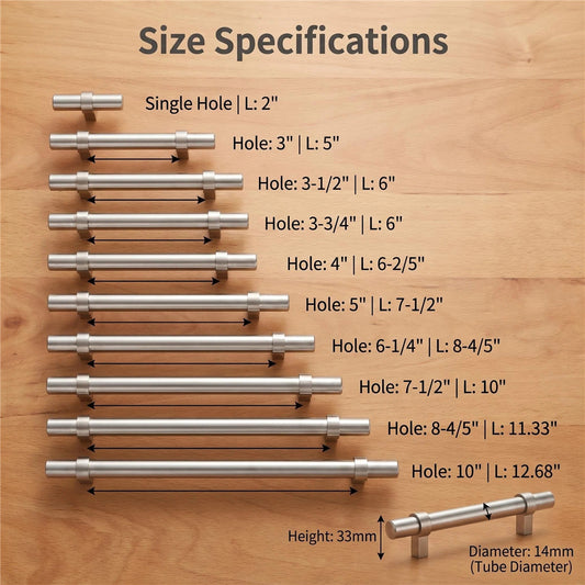 10 Pack Modern Brushed Nickel Drawer Pulls Kitchen Cabinet Handles