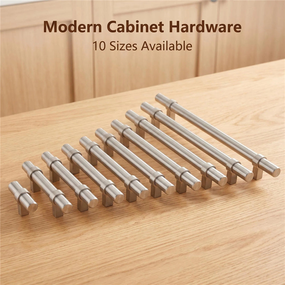 10 Pack Modern Brushed Nickel Drawer Pulls Kitchen Cabinet Handles