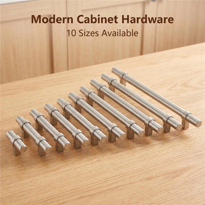 10 Pack Modern Brushed Nickel Drawer Pulls Kitchen Cabinet Handles