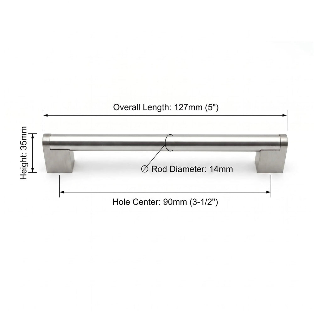 Modern Drawer Pulls Brushed Nickel Cabinet Pulls - Multiple Sizes