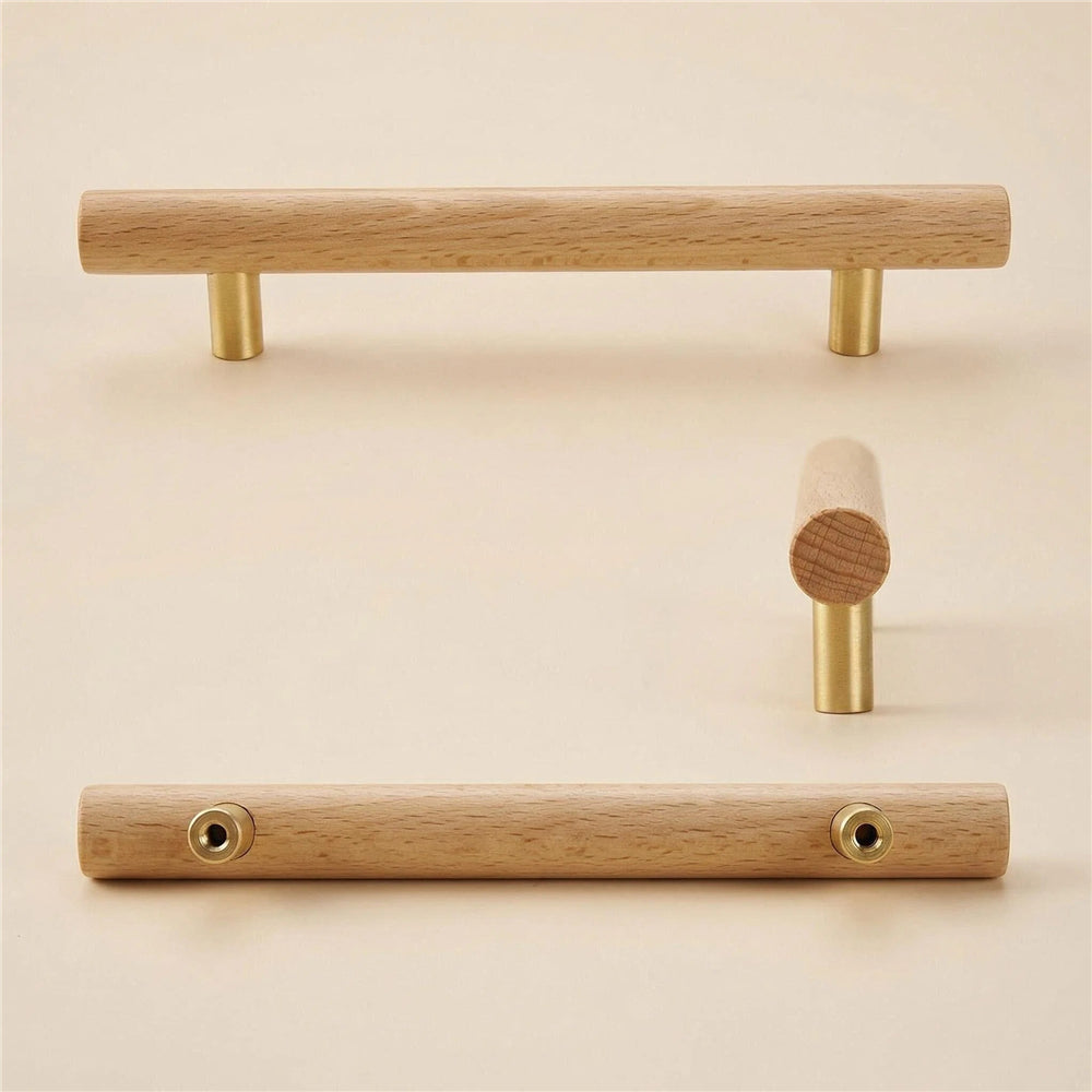 Wood Drawer Pulls，3.75"(96mm) Hole Center Drawer Pulls，Wooden Handles for Dresser Drawers，Kitchen，Wardrobe