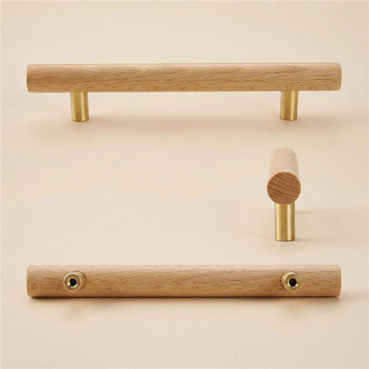 Wood Drawer Pulls，3.75"(96mm) Hole Center Drawer Pulls，Wooden Handles for Dresser Drawers，Kitchen，Wardrobe