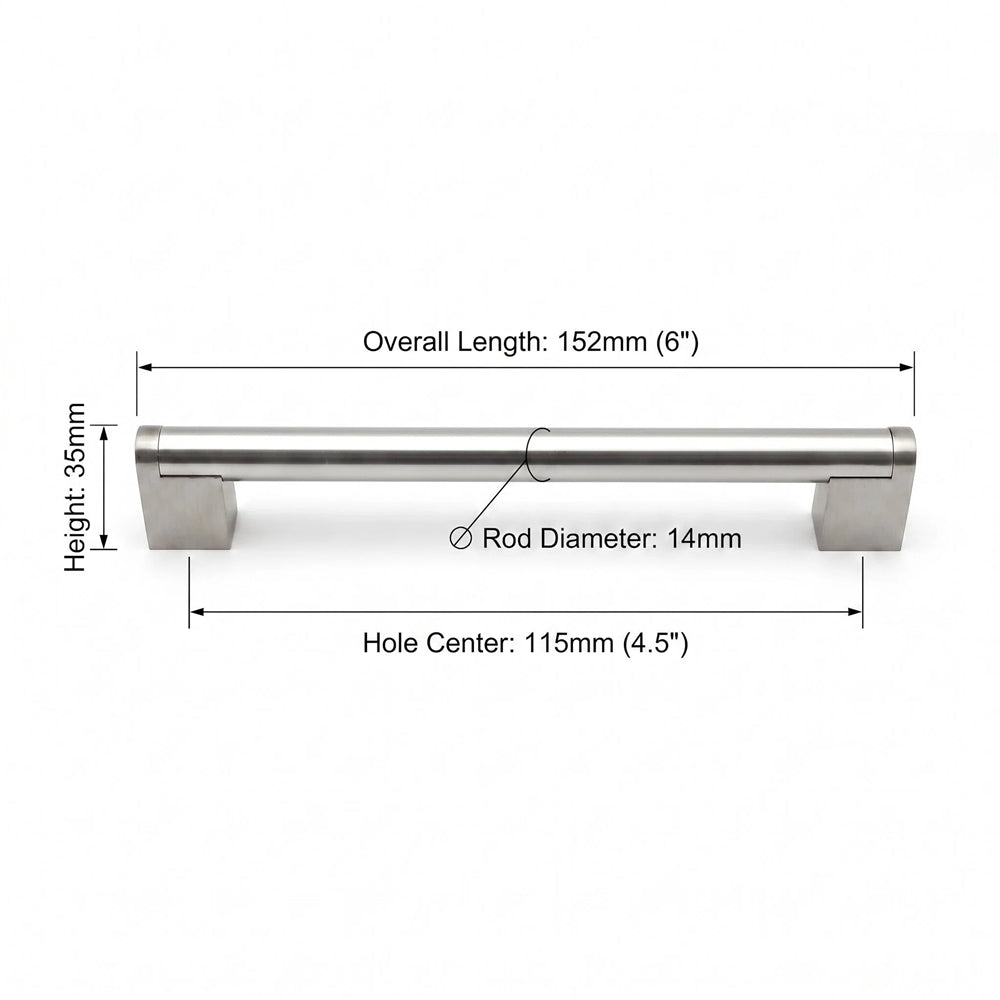 Modern Drawer Pulls Brushed Nickel Cabinet Pulls - Multiple Sizes