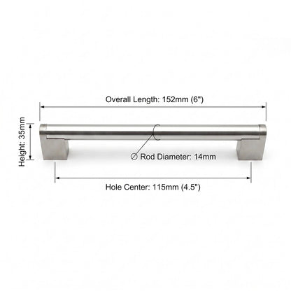 Modern Drawer Pulls Brushed Nickel Cabinet Pulls - Multiple Sizes