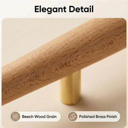 Wood Drawer Pulls，3.75"(96mm) Hole Center Drawer Pulls，Wooden Handles for Dresser Drawers，Kitchen，Wardrobe
