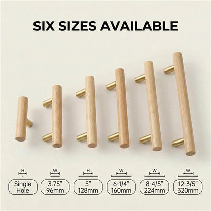 Wood Drawer Pulls，3.75"(96mm) Hole Center Drawer Pulls，Wooden Handles for Dresser Drawers，Kitchen，Wardrobe