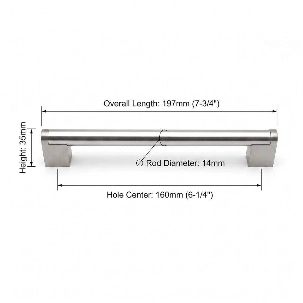 Modern Drawer Pulls Brushed Nickel Cabinet Pulls - Multiple Sizes