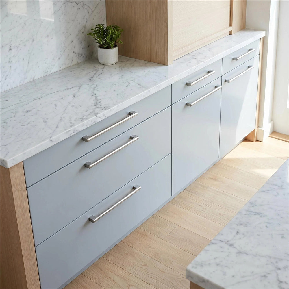 Modern Drawer Pulls Brushed Nickel Cabinet Pulls - Multiple Sizes
