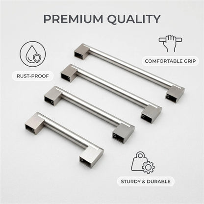 Modern Drawer Pulls Brushed Nickel Cabinet Pulls - Multiple Sizes