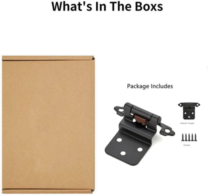 1 Pairs 3/8" Inset Matte Black Cabinet Hinge，Offset Self Closing Black Cabinet Hinges(1 Pairs - 2 Pcs)