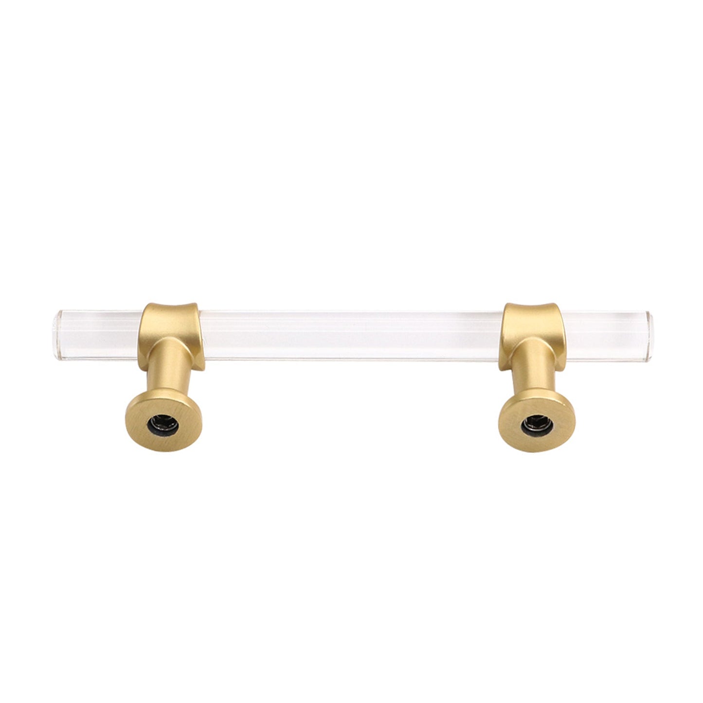Brushed Brass Cabinet Pulls Dresser Drawer Pulls - Acrylic Round Bar Series - Hole Centers(3 Inch，76mm)