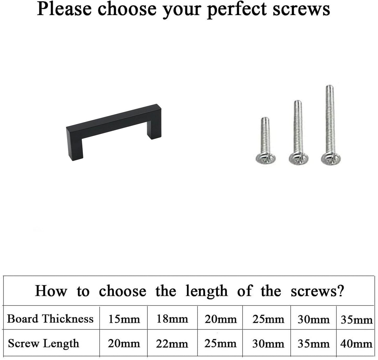 6 INCH(Center To Center) MATTE BLACK CABINET PULLS (152MM, CUSTOMIZED SIZE)