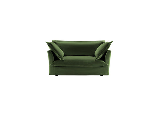 Single Deep Seat Comfy Single Couch Sofa Multiple Large Soft Pillows (Chenille Fabric, Green)
