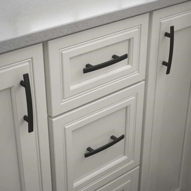 5 inch(Center To Center) Matte Black Kitchen Drawer Pulls Arch Cabinet Handles