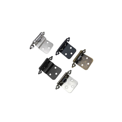 25 Pairs 3/8" Inset Black Cabinet Hinges，Self Closing Matte Black Hinges(25 Pairs - 50 Pcs)