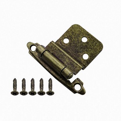 10 Pairs 3/8" Inset Matte Black Cabinet Hinge，Offset Self Closing Black Cabinet Hinges(10 Pairs - 20 Pcs)