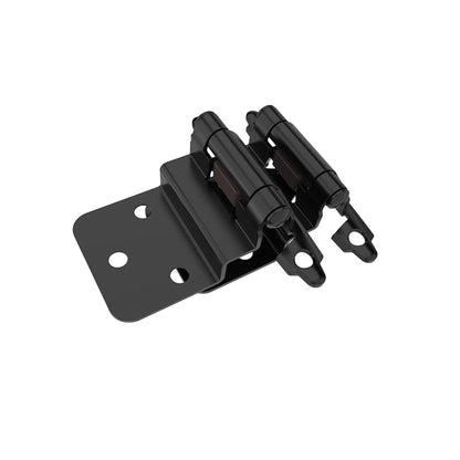 10 Pairs 3/8" Inset Matte Black Cabinet Hinge，Offset Self Closing Black Cabinet Hinges(10 Pairs - 20 Pcs)