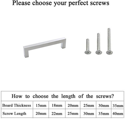 4-1/2 inch(115mm) Hole Center Cabinet Pulls Square Cabinet Handles for Kitchen Stainless Steel Brushed Nickel Drawer Pulls (5" Length）