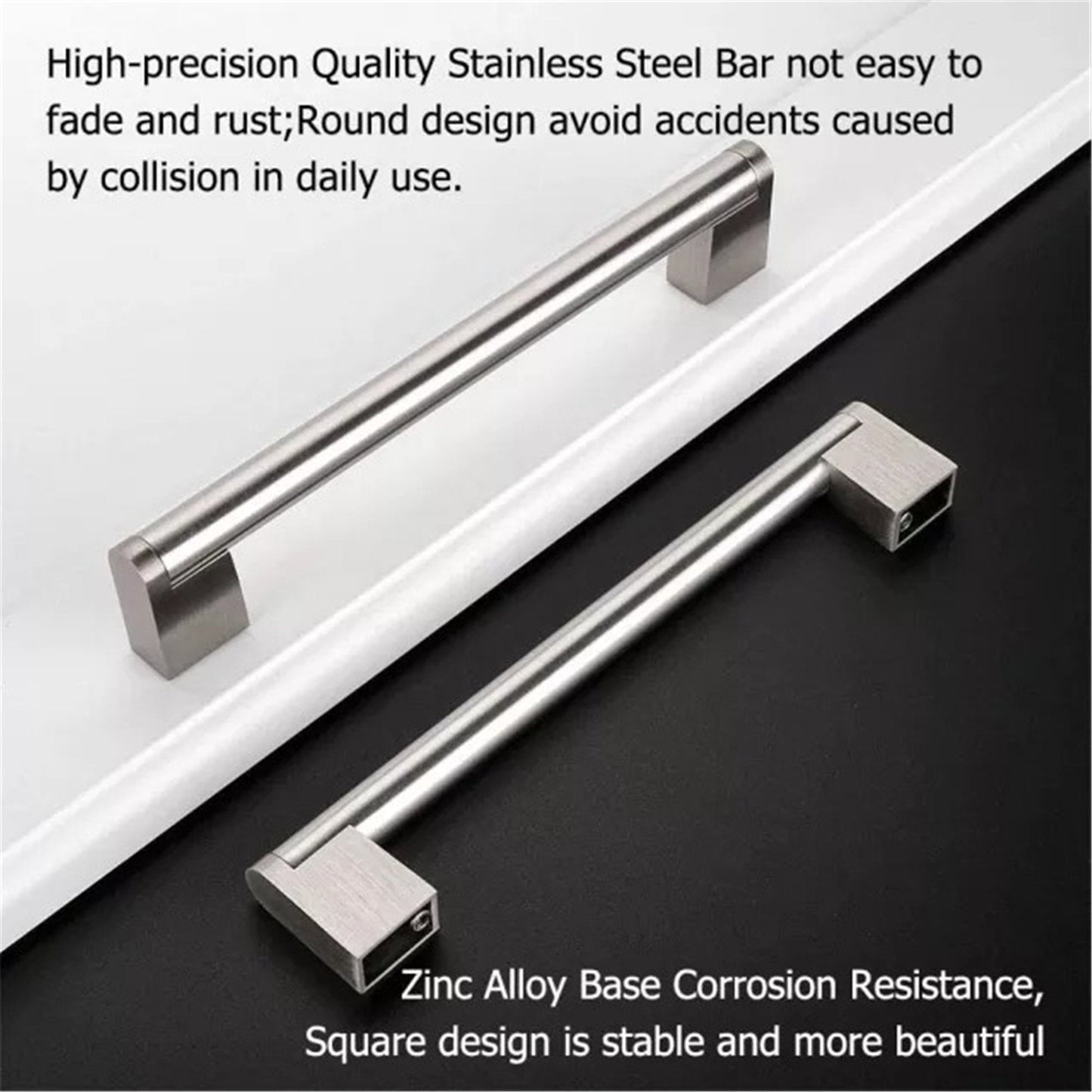 Brushed Nickel Cabinet Pulls Modern Drawer Pulls - Large Size - Hole Centers(3.5,3.75,4",4.5,5",6.25",7.5",8.8",10",11.33")