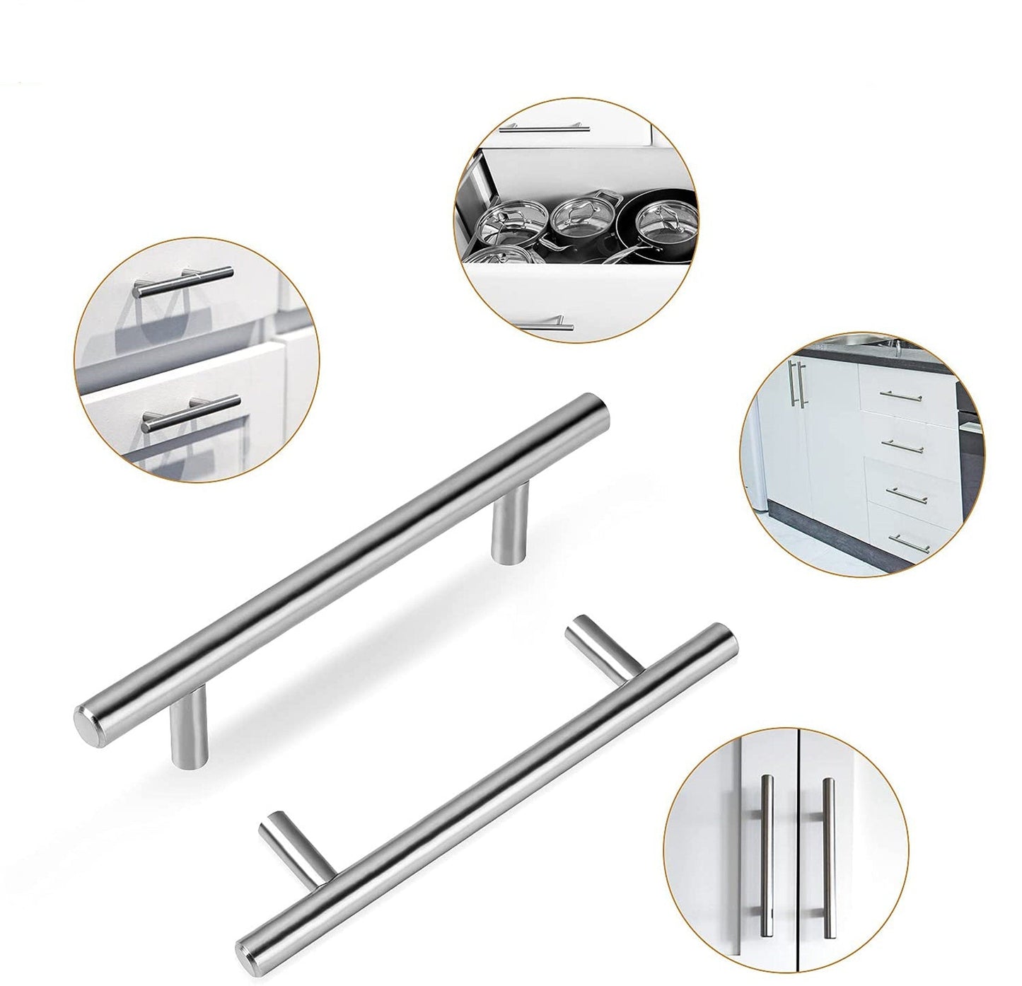 10 Pack 3.25 Inch(Center To Center) Brushed Nickel Cabinet Pulls (3.25"，Customized Size)