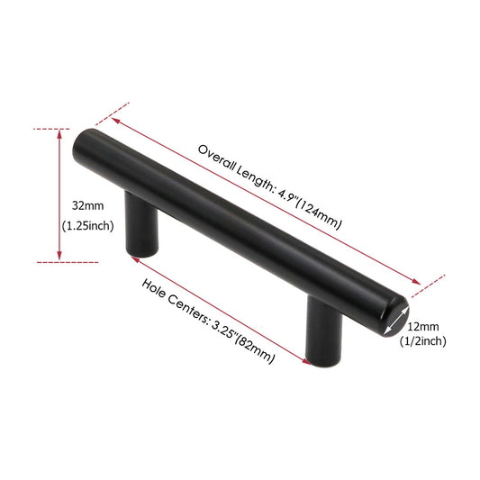 3.25 INCH(Center To Center) MATTE BLACK CABINET PULLS (3.25", CUSTOMIZED SIZE)