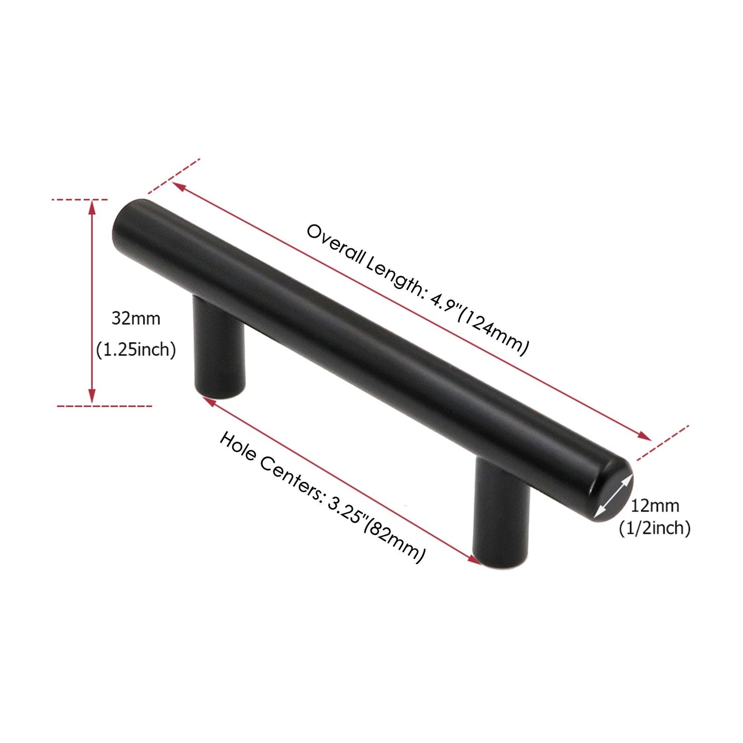 250 Pack 3.25 INCH(Center To Center) MATTE BLACK CABINET PULLS (3.25", CUSTOMIZED SIZE)