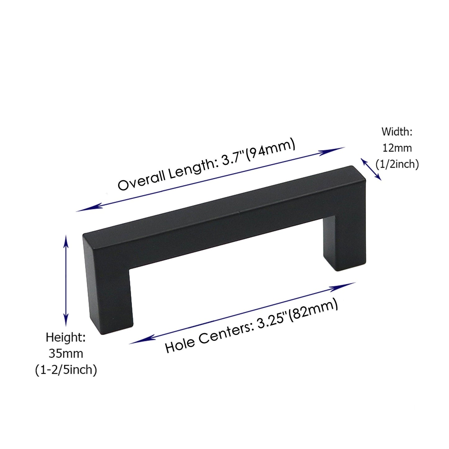 300 Pack 3.25 Inch(Center To Center) Matte Black Cabinet Pulls (3.25", Customized Size)