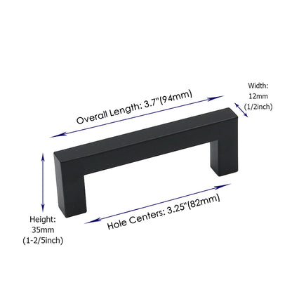 200 Pack 3.25 Inch(Center To Center) Matte Black Cabinet Pulls (3.25", Customized Size)