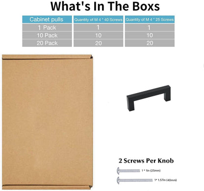 200 Pack 3.25 Inch(Center To Center) Matte Black Cabinet Pulls (3.25", Customized Size)