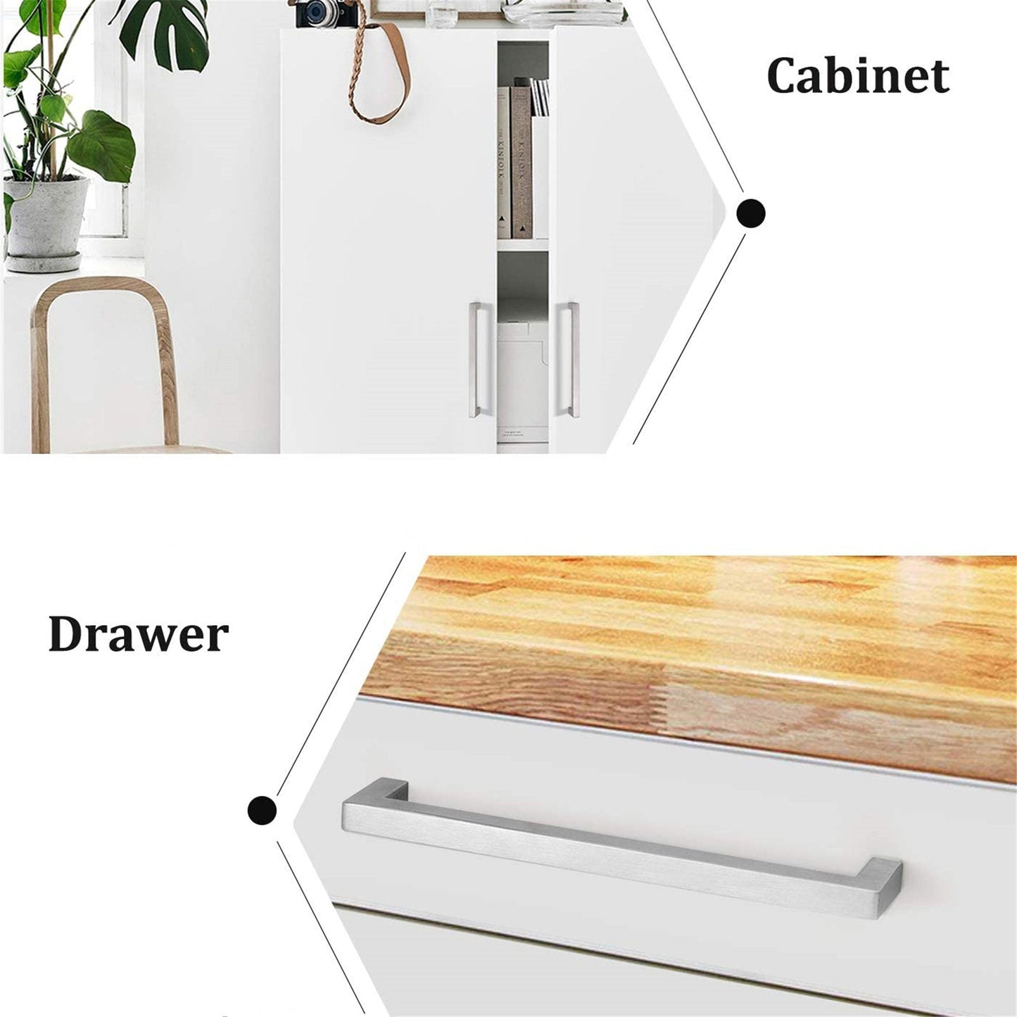 10 Pack 2.75 Inch(Center To Center) Brushed Nickel Cabinet Pulls，Stainless Steel Cabinet Hardware for Bedroom Bathroom Office
