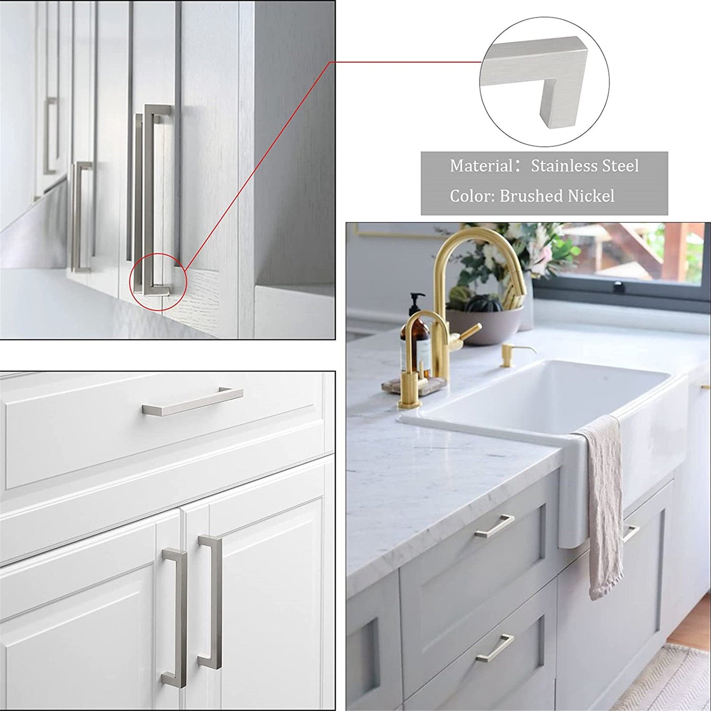 50 Pack 3.25 Inch (Center To Center) Brushed Nickel Cabinet Pulls (3.25", Customized Size)