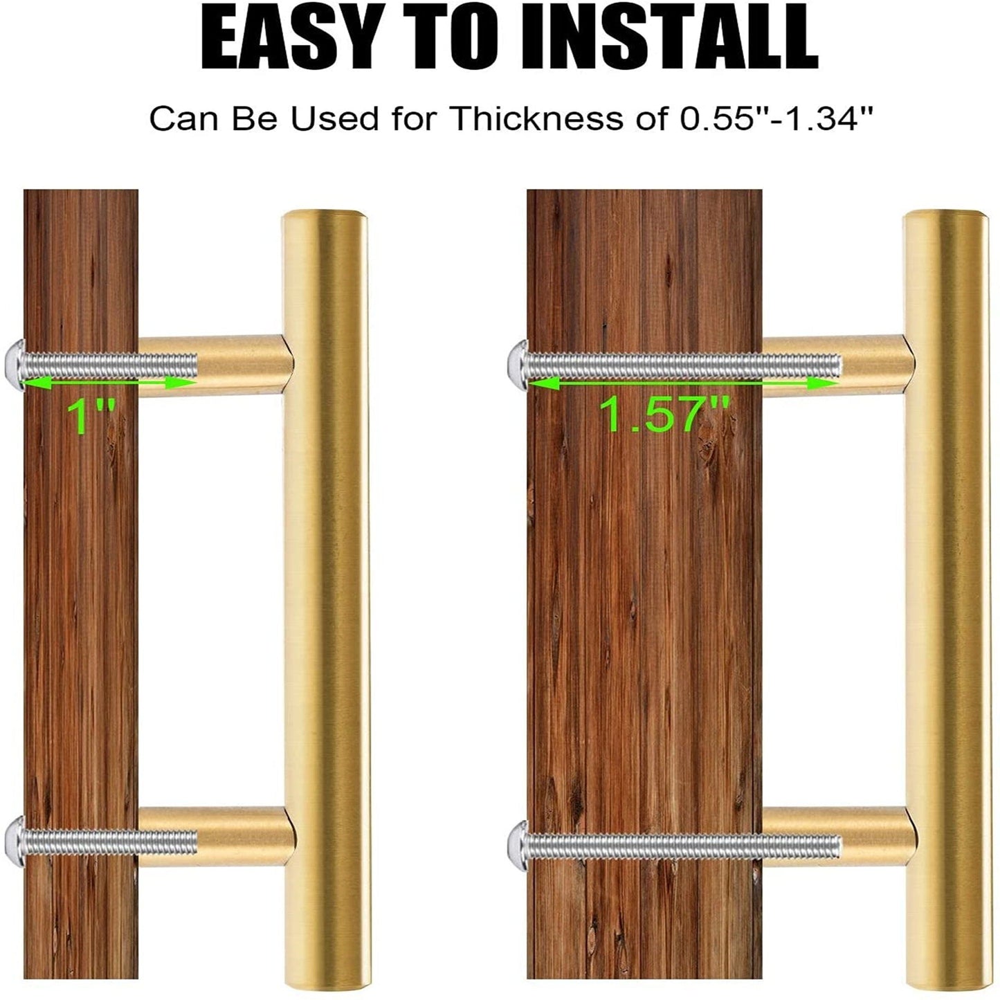 50 Pack 3.25 Inch(Center To Center) Brushed Brass Cabinet Pulls (82mm，Customized Size)