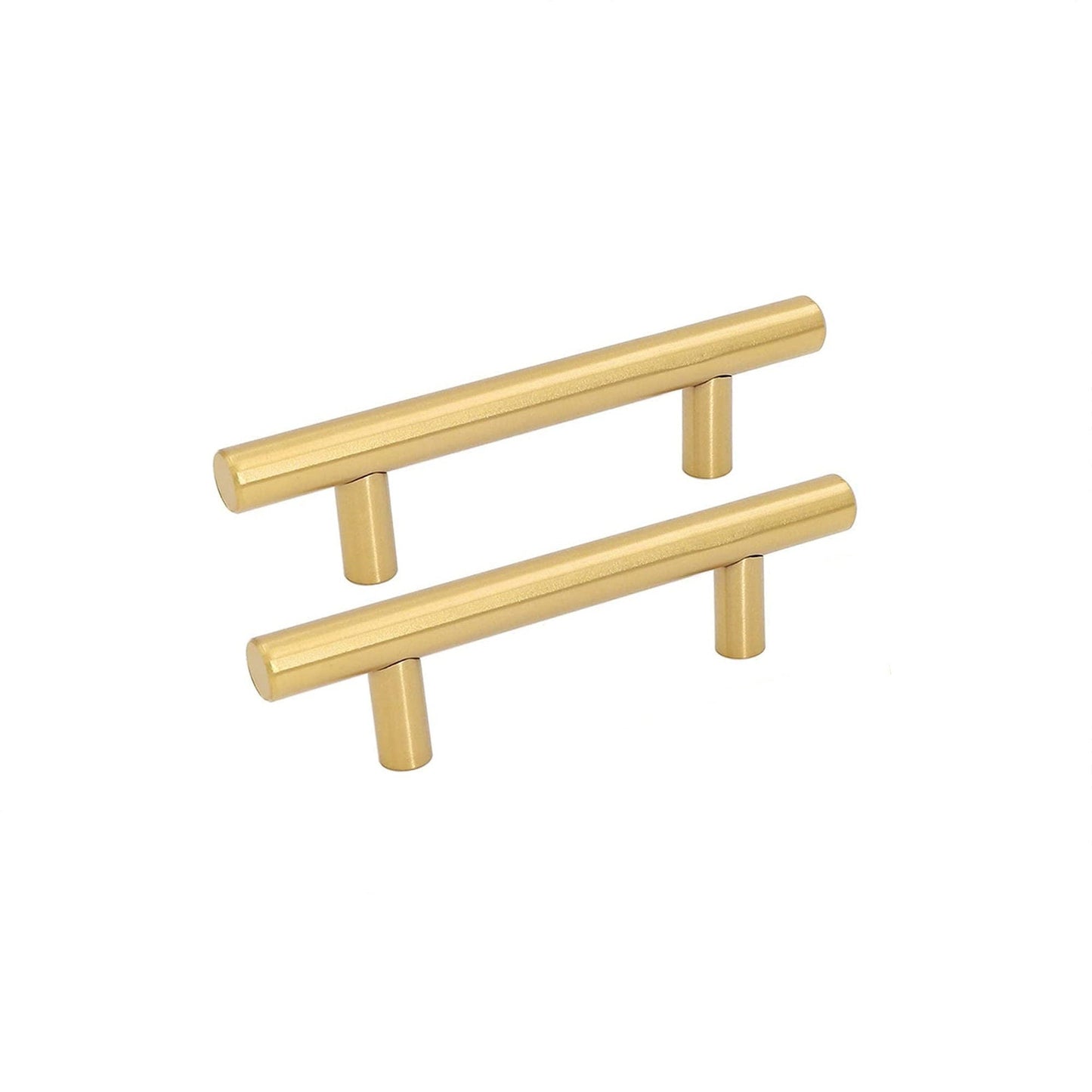 Brushed Brass Cabinet Pulls Gold Cabinet Hardware - T Bar Handles - Hole Centers(T-Bar Knob,2.5",3",3.25,3.5,3.75,4",4.5,5",6.25",7.5")