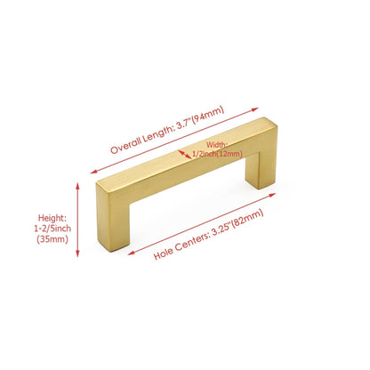 50 Pack 3.25 Inch(Center To Center) Brushed Brass Cabinet Pulls (3.25", Customized Size)