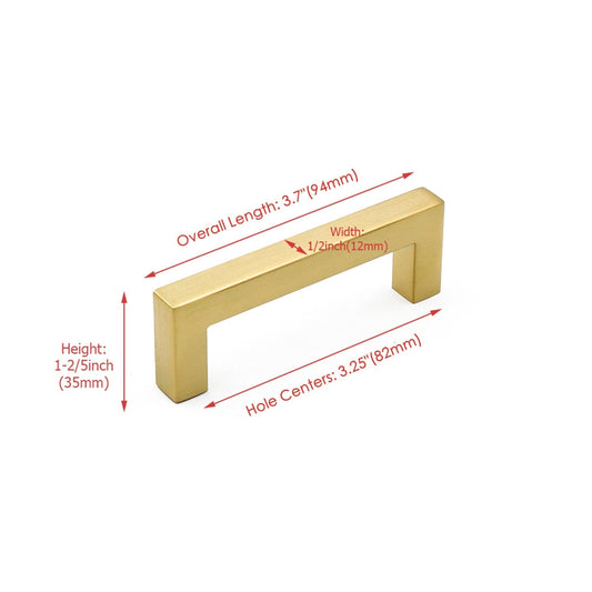 30 Pack 3.25 Inch(Center To Center) Brushed Brass Cabinet Pulls (3.25", Customized Size)