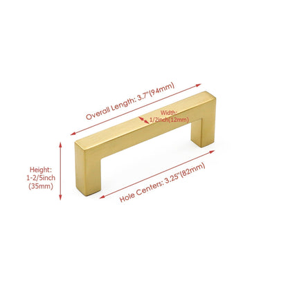 500 Pack 3.25 Inch(Center To Center) Brushed Brass Cabinet Pulls (3.25", Customized Size)