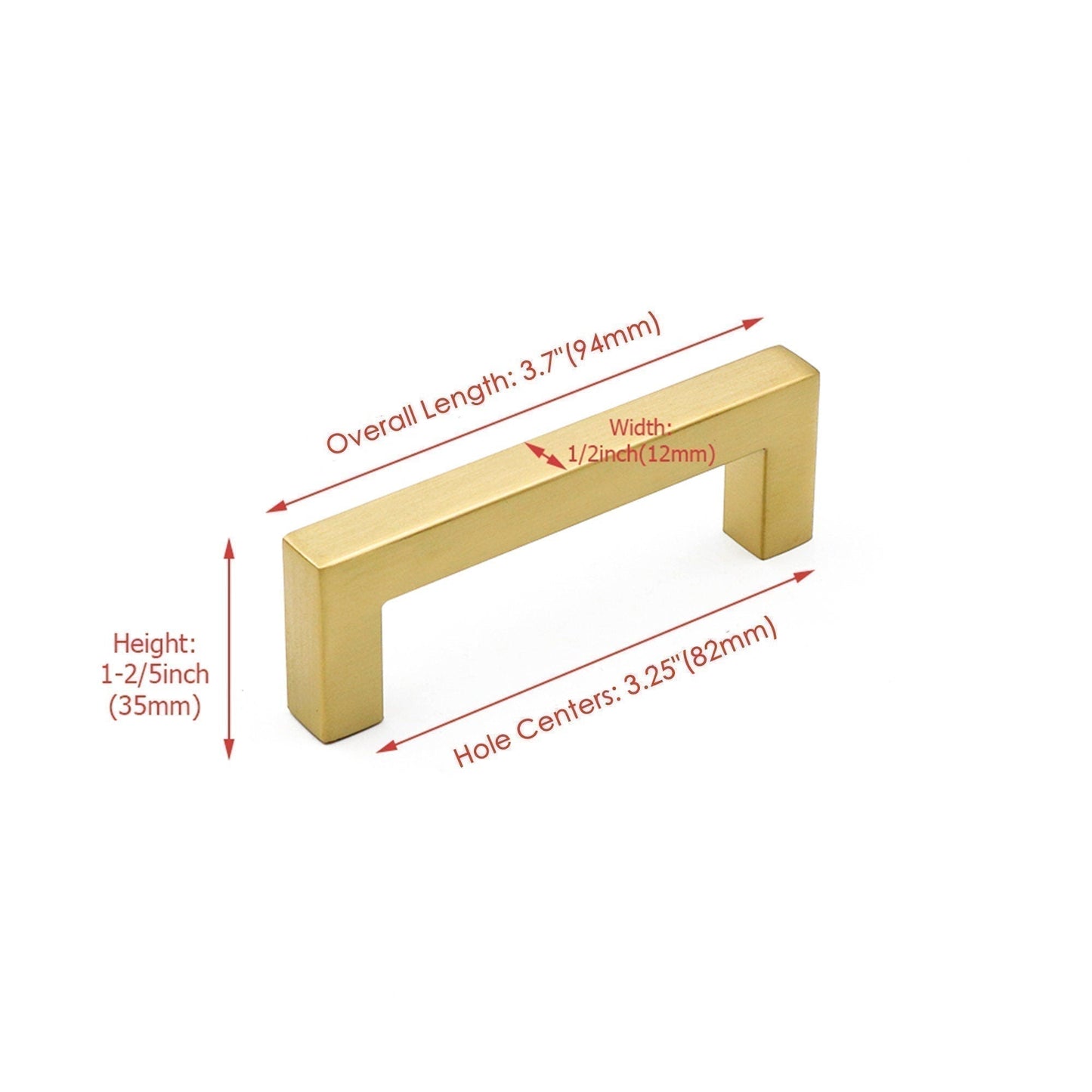 1000 Pack 3.25 Inch(Center To Center) Brushed Brass Cabinet Pulls (3.25", Customized Size)