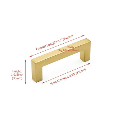 1000 Pack 3.25 Inch(Center To Center) Brushed Brass Cabinet Pulls (3.25", Customized Size)